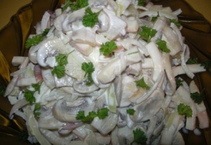 Рецепт кальмаровый салат с укропом, яблоками