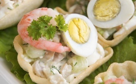 Рецепт тарталеток с салатом из креветок