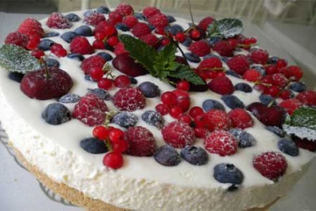 Рецепт пирога творожного с фруктами